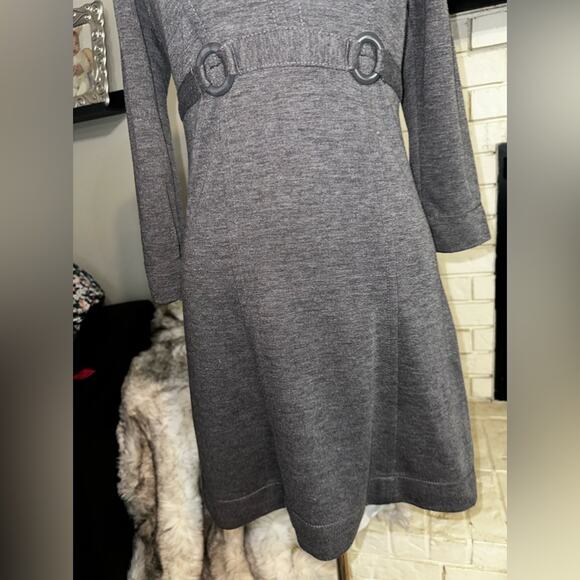 MAX STUDIO Jersey Knit Gray Fitted Dress Size Small - Picture 3 of 10
